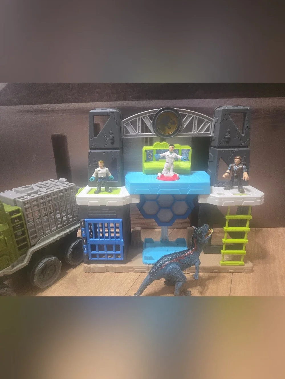 Fisher-Price Imaginext Jurassic World Green and Blue Dinosaur Transport